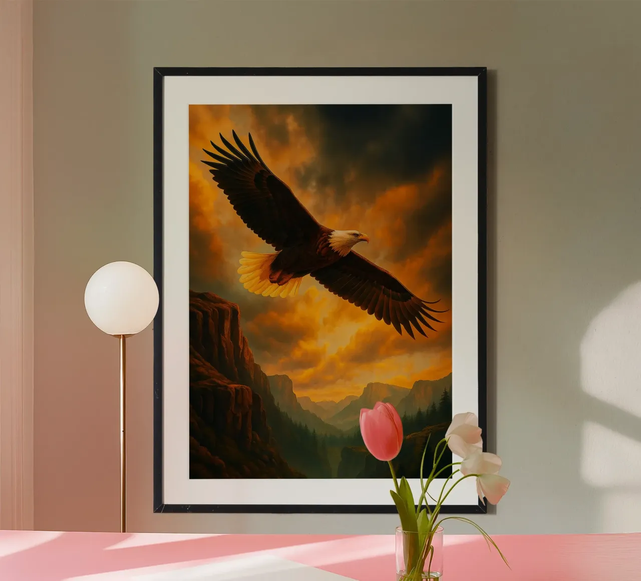 aquila che vola nel cielo vista fotografia poster da landtengs
