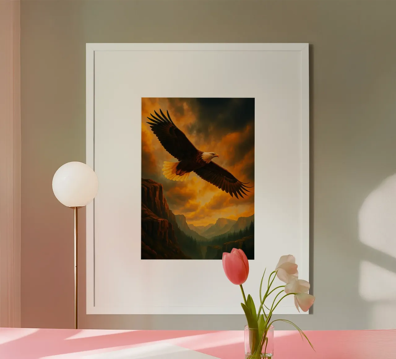 aquila che vola nel cielo vista fotografia poster da landtengs