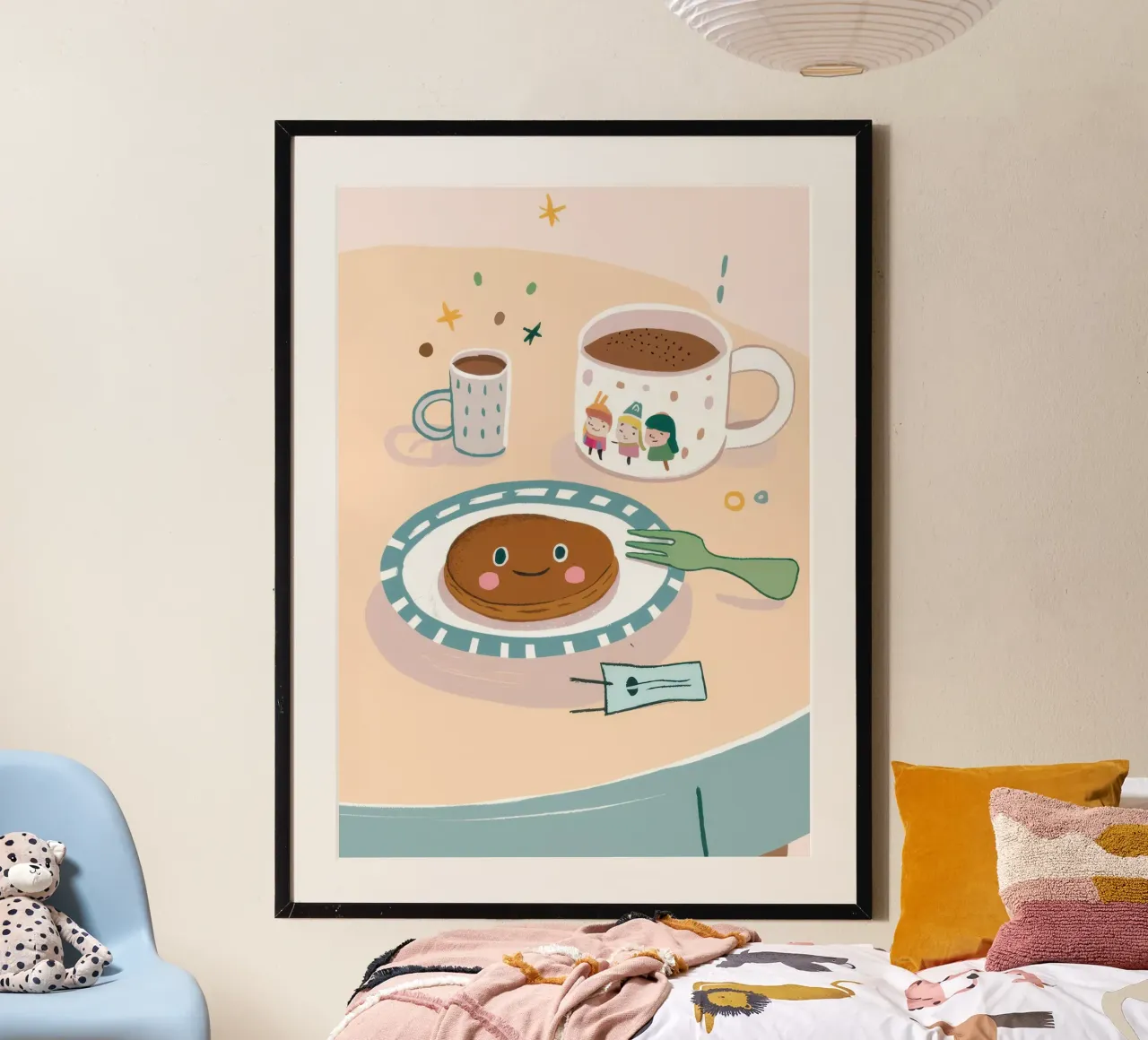 Caffè mattutino frizzante poster con telaio in plastica da Frame Aura