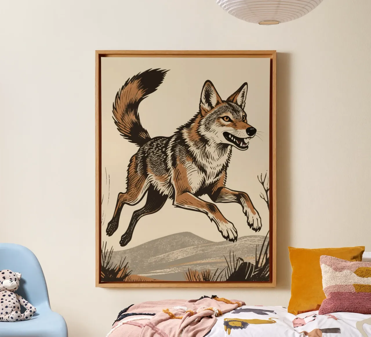 Coyote selvatico tela con Cornice a cassetta da knowledge