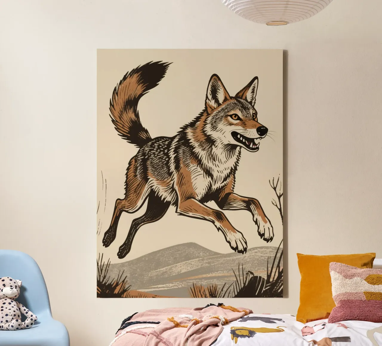 Coyote selvatico tela con Cornice a cassetta da knowledge