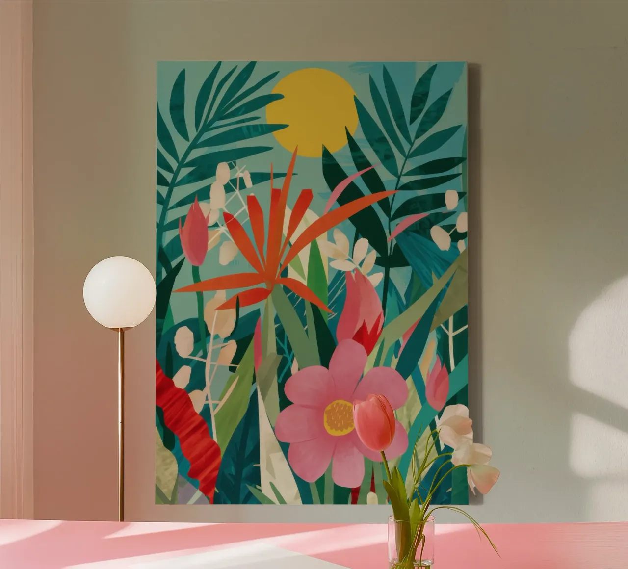 Paradiso floreale tropicale tela con Cornice a cassetta da Frame Aura