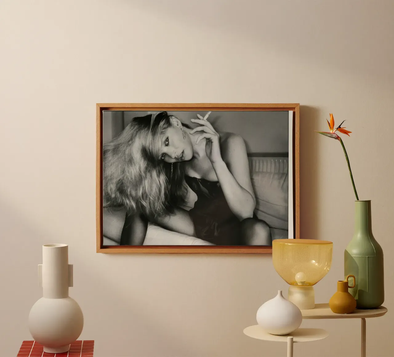 NIce Cigarette - Kate Moss canvas with Floater frame by vintgeseyn