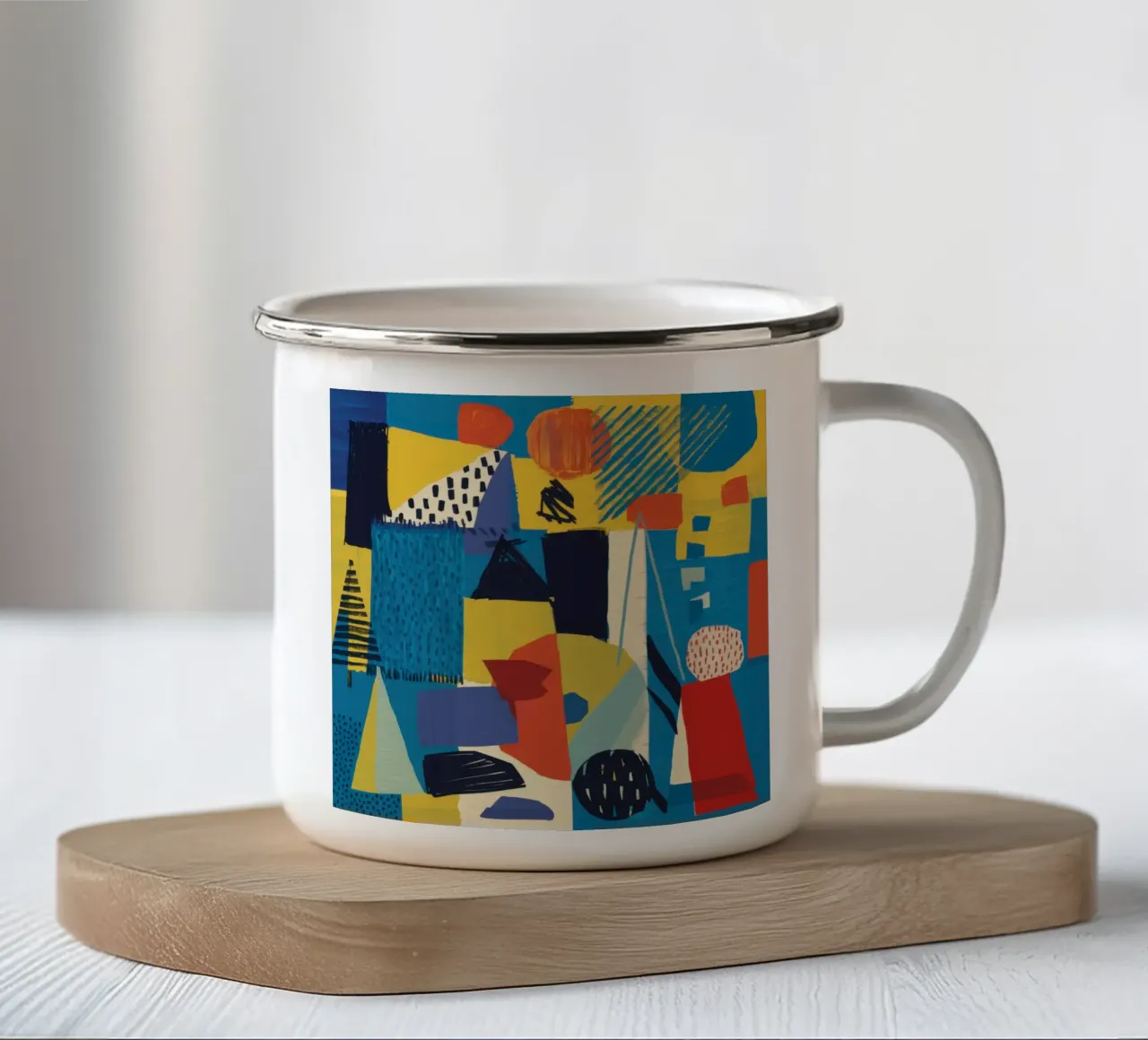 Frammenti blu e gialli tazza in smalto da Frame Aura