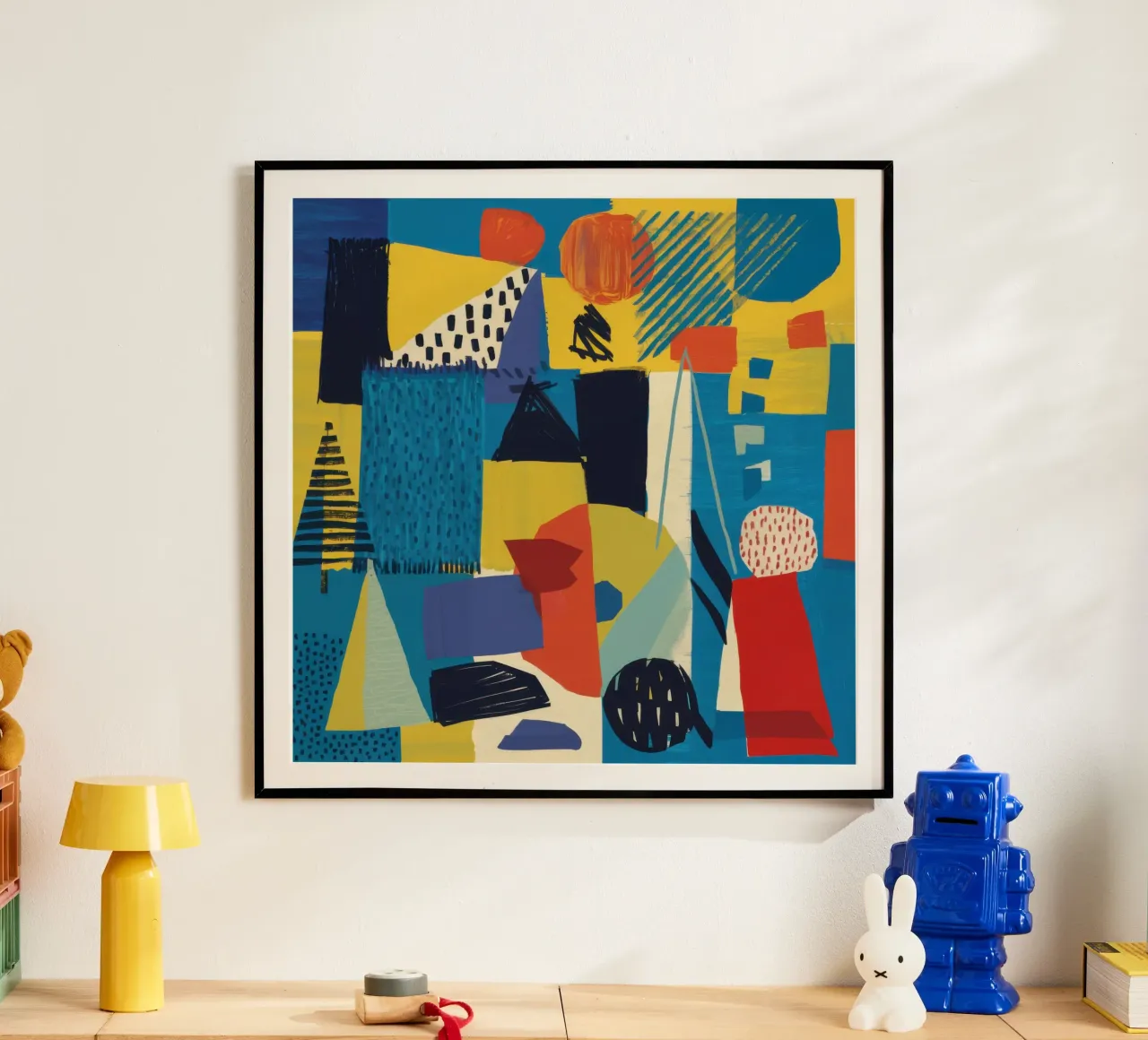 Frammenti blu e gialli poster da Frame Aura