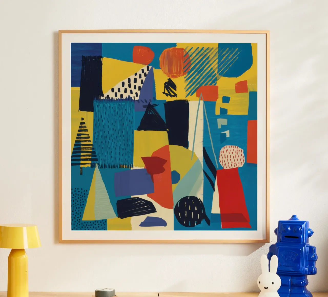 Frammenti blu e gialli poster da Frame Aura