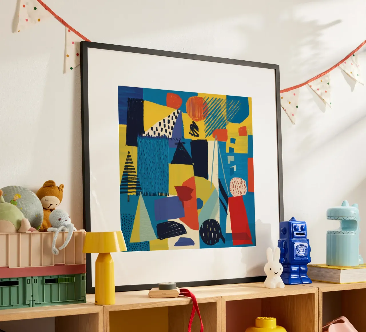 Frammenti blu e gialli poster da Frame Aura