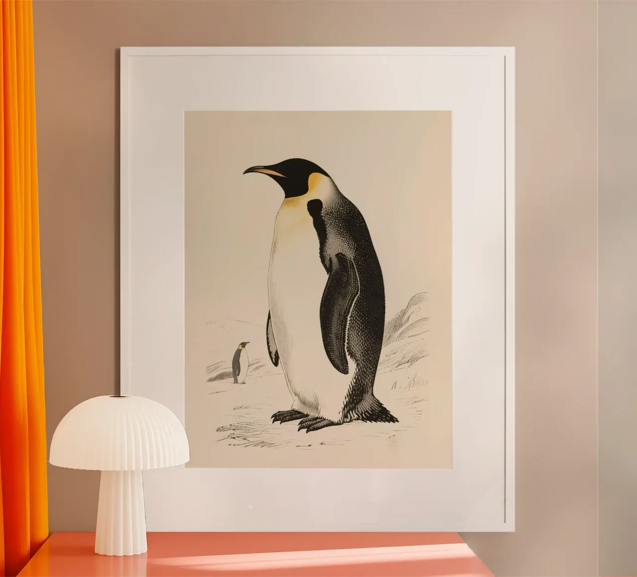 Pinguino imperatore poster con telaio in alluminio da knowledge