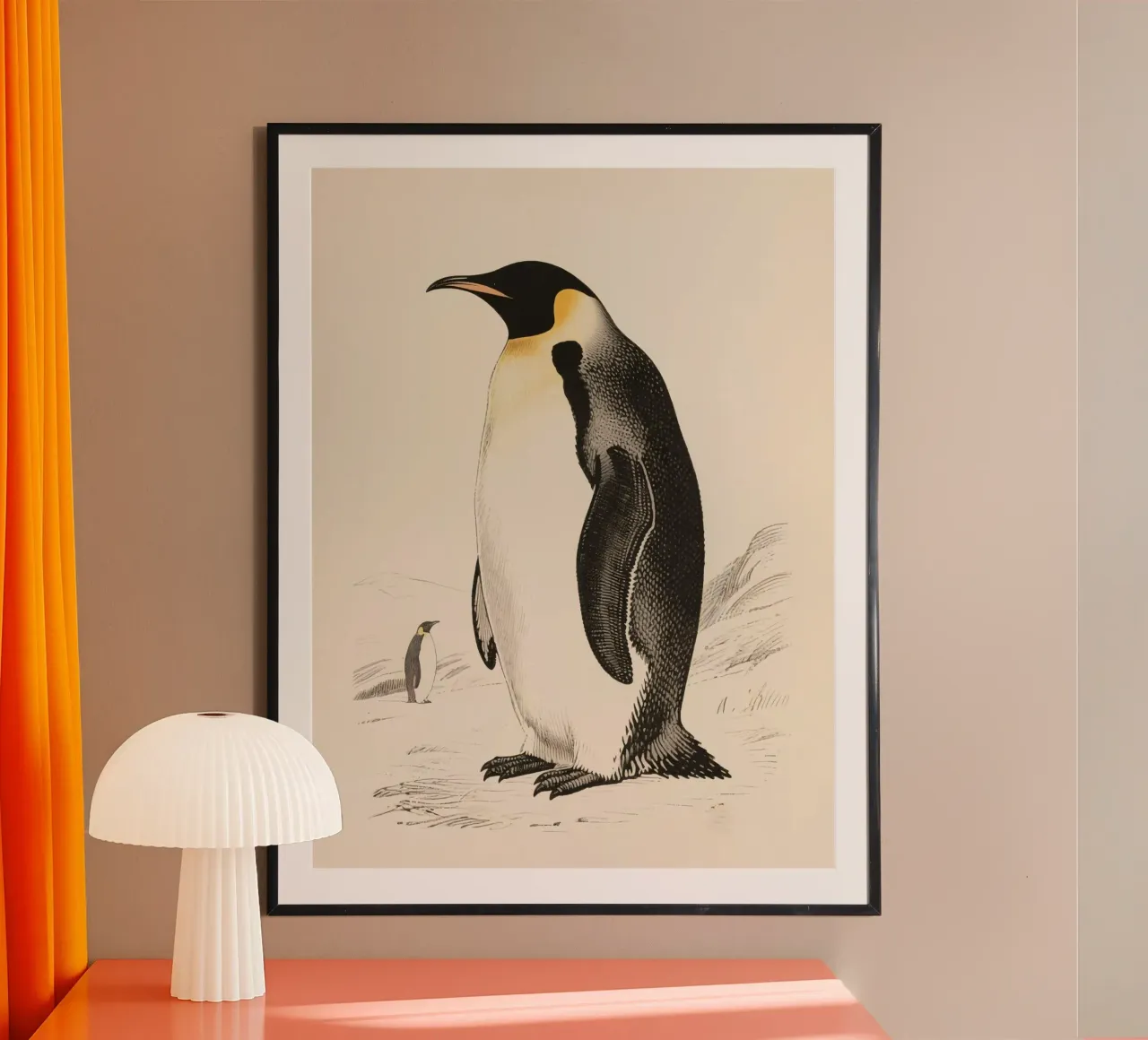 Pinguino imperatore poster con telaio in alluminio da knowledge