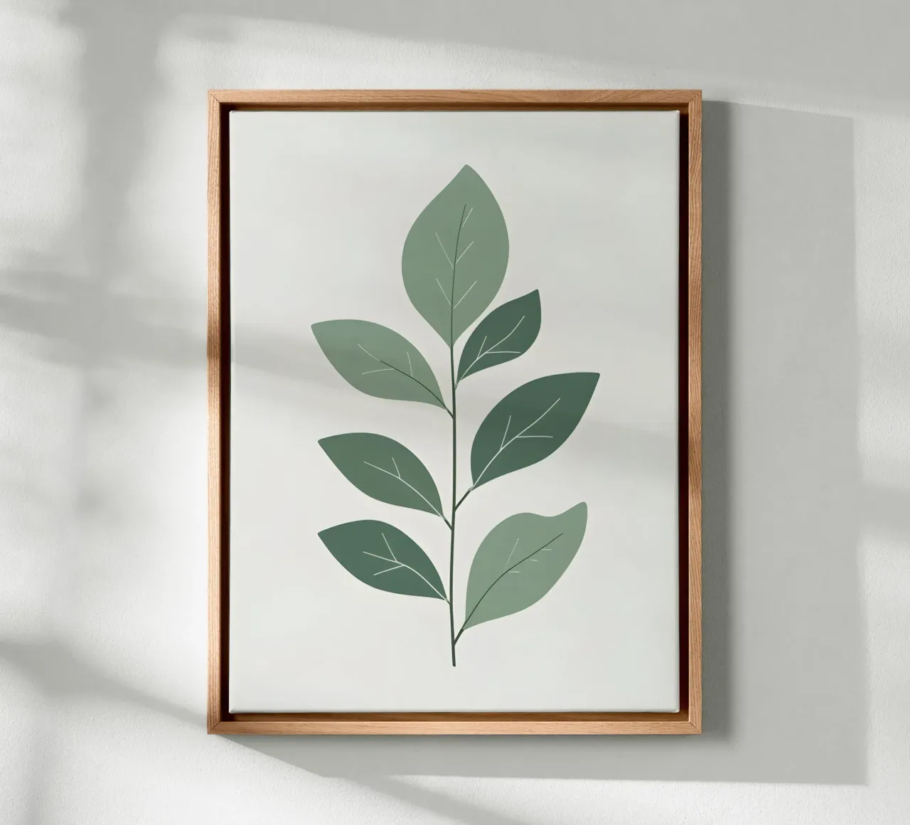 Eucalyptusblad canvas met Baklijst van The Green Room