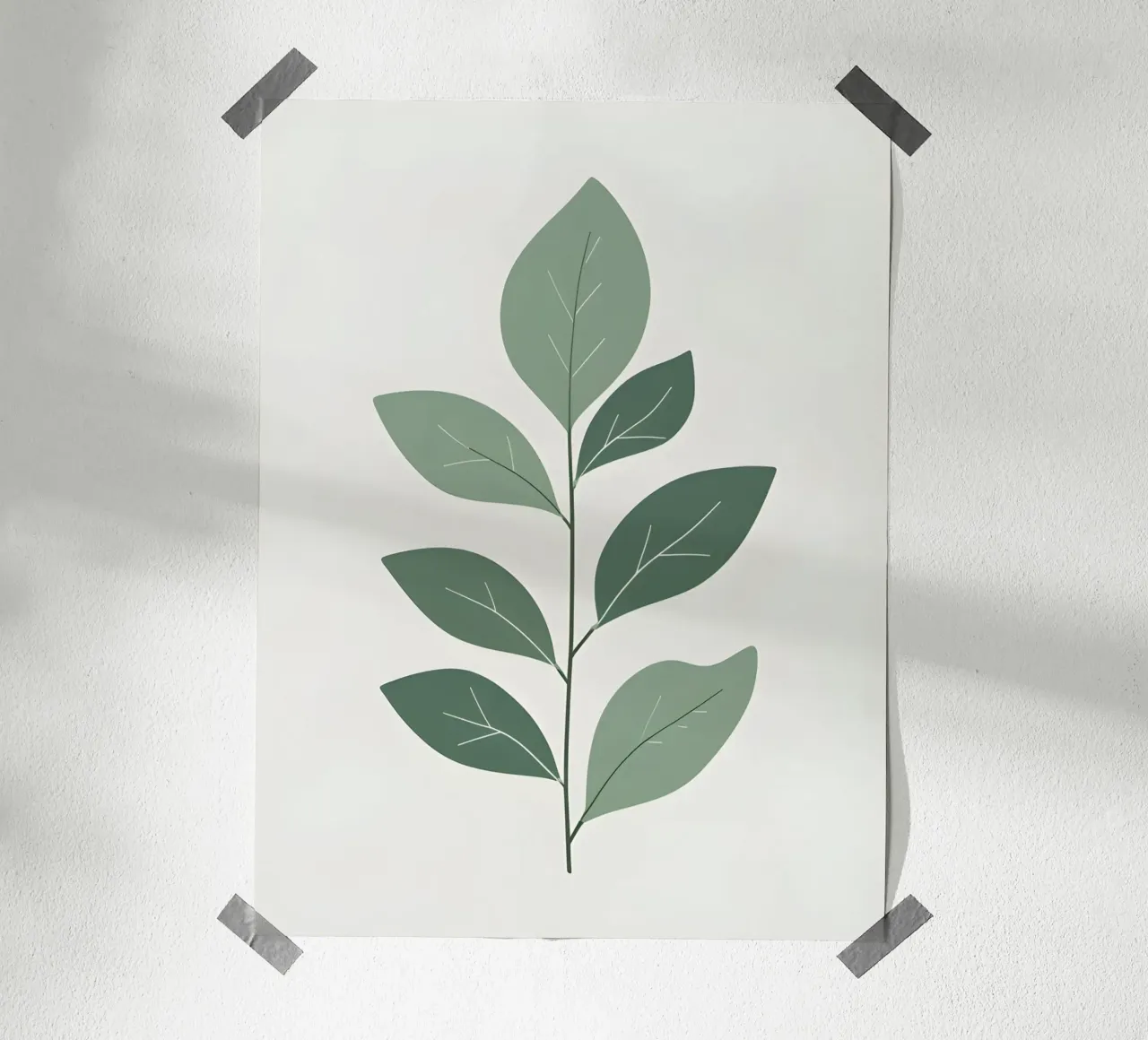 Foglie di eucalipto poster con telaio in alluminio da The Green Room