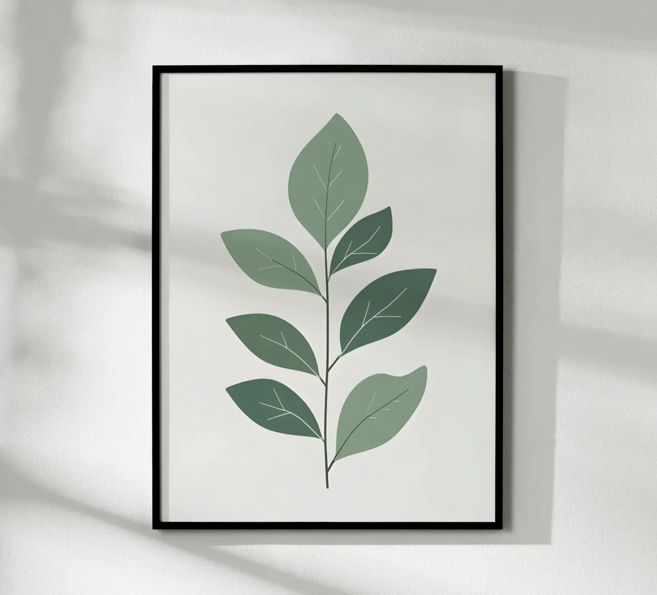 Foglie di eucalipto poster con telaio in alluminio da The Green Room