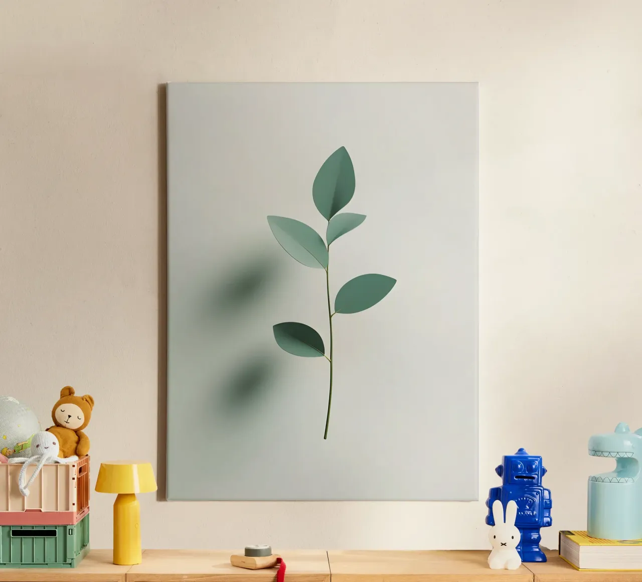 Eucalyptusblad canvas met Baklijst van The Green Room