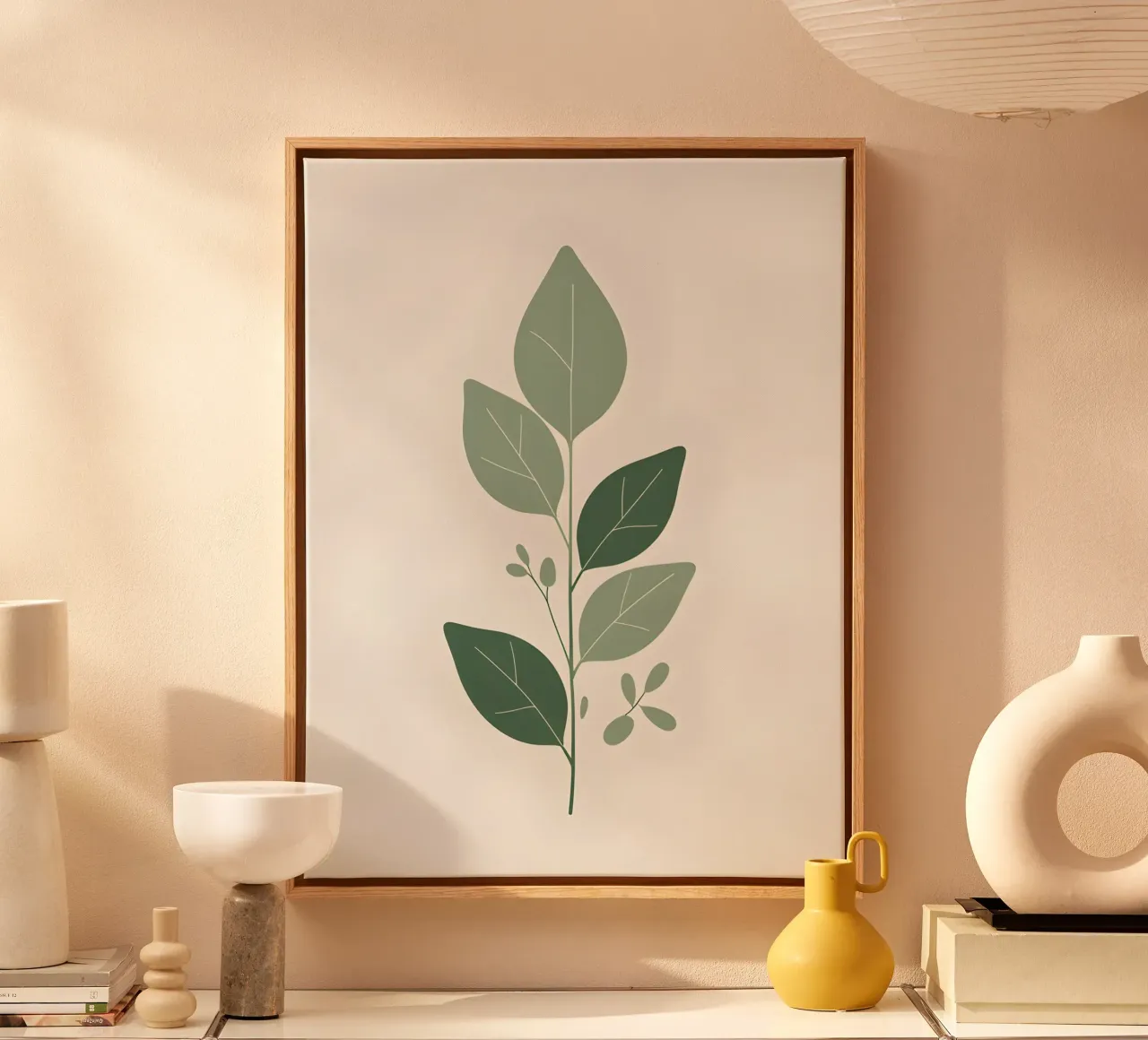 Eucalyptusblad canvas met Baklijst van The Green Room