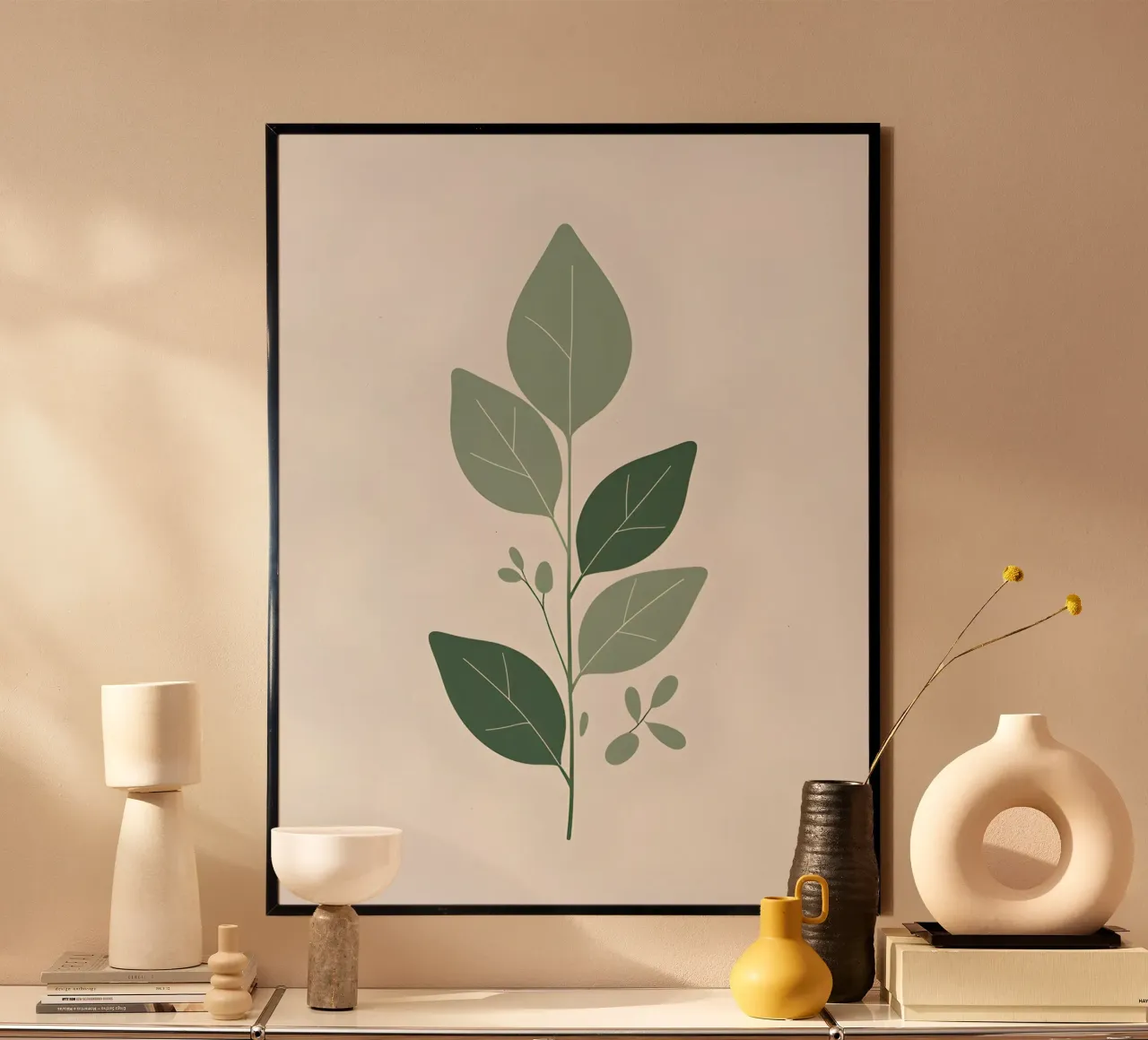 Foglie di eucalipto poster con telaio in plastica da The Green Room