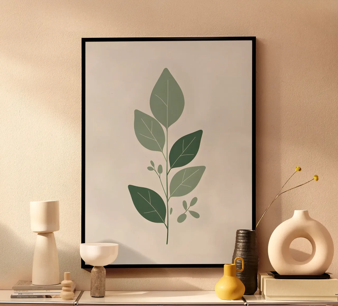 Foglie di eucalipto poster con telaio in plastica da The Green Room