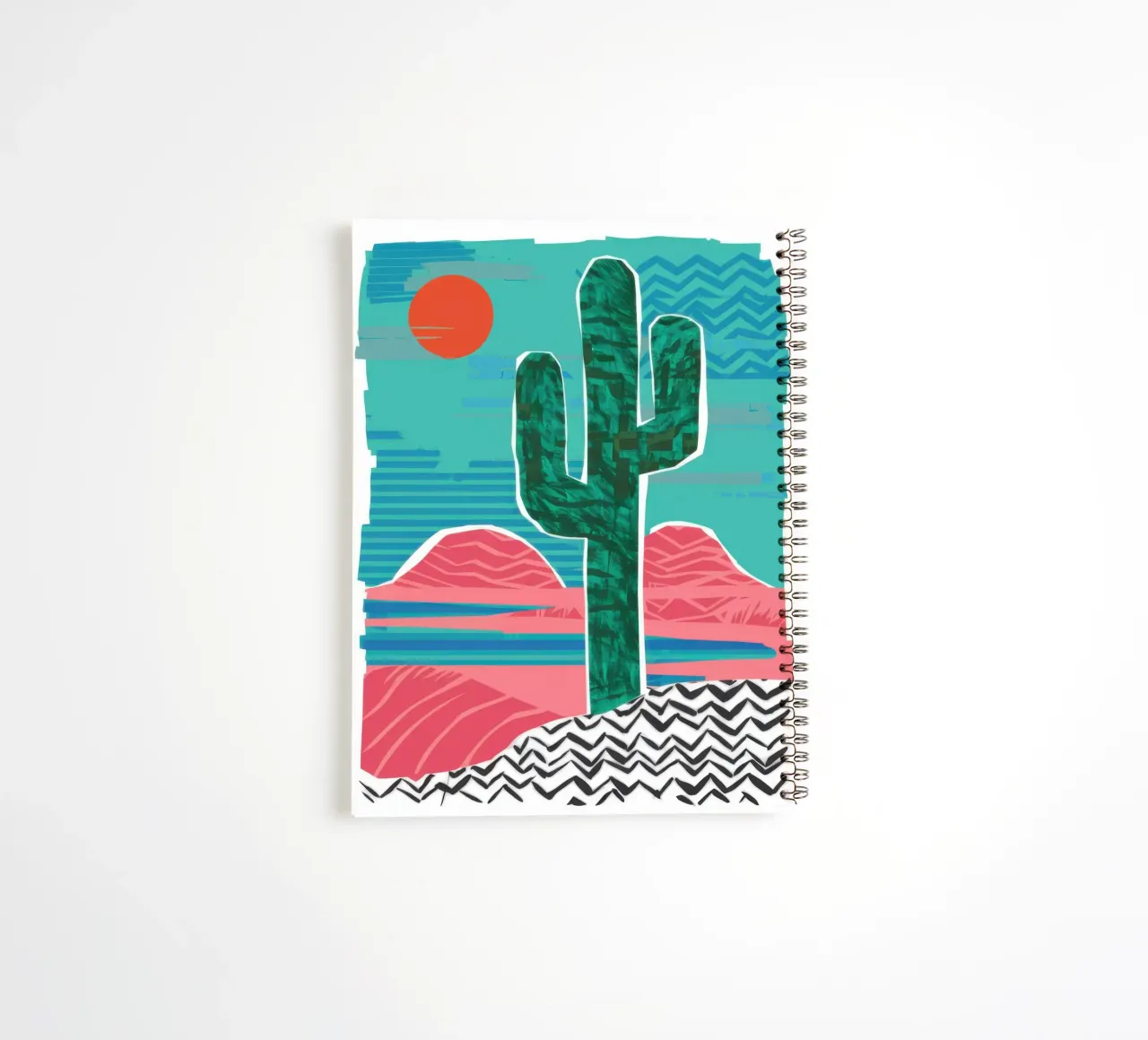 Zigzag Desert Cactus spiral notebook by Frame Aura