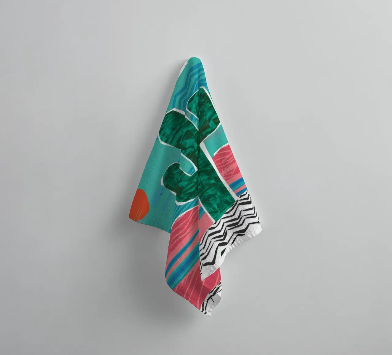 Cactus del desierto en zigzag toalla de baño de Frame Aura