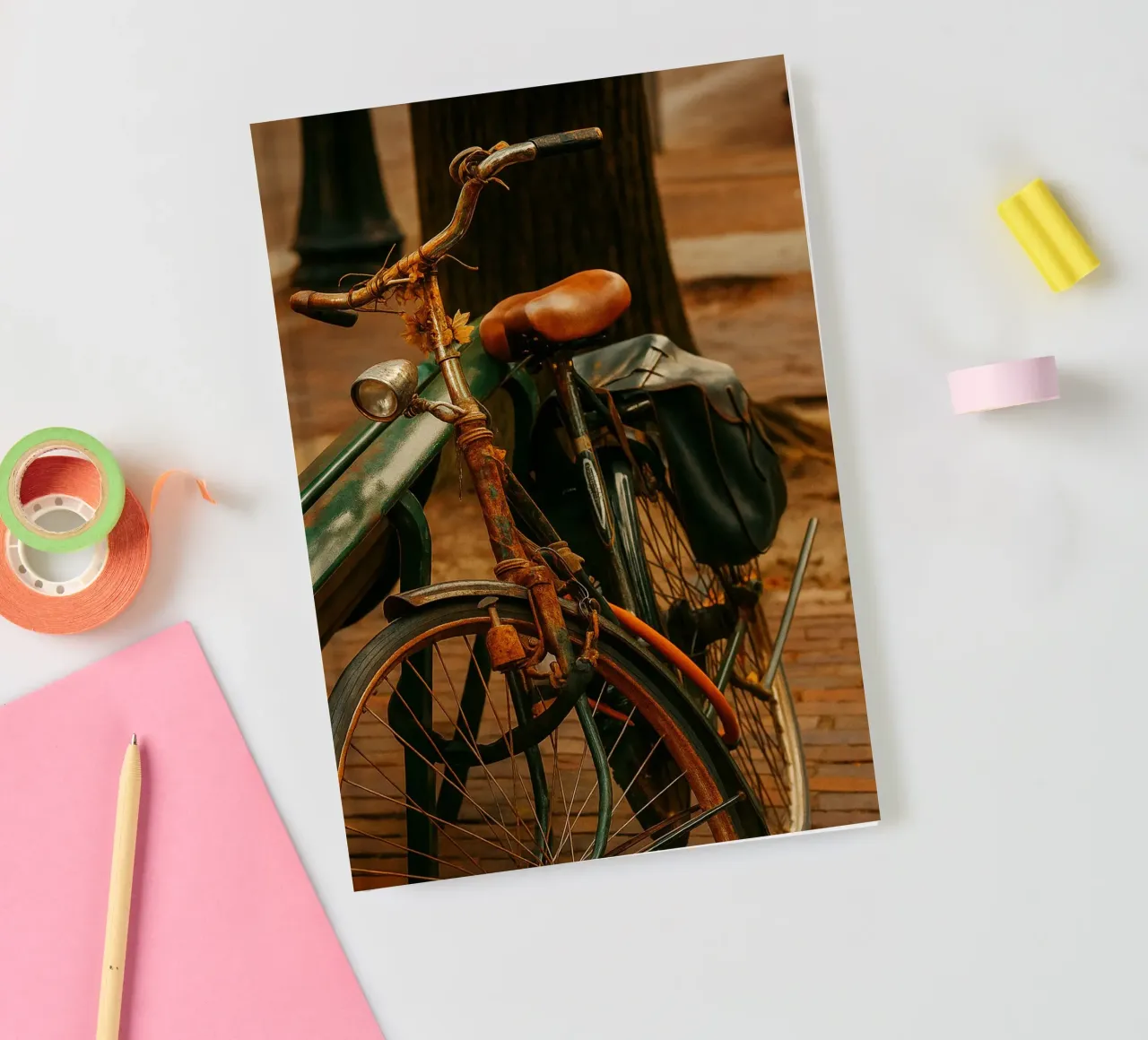 bicyclette ancienne vue photographie carnet de notes de landtengs