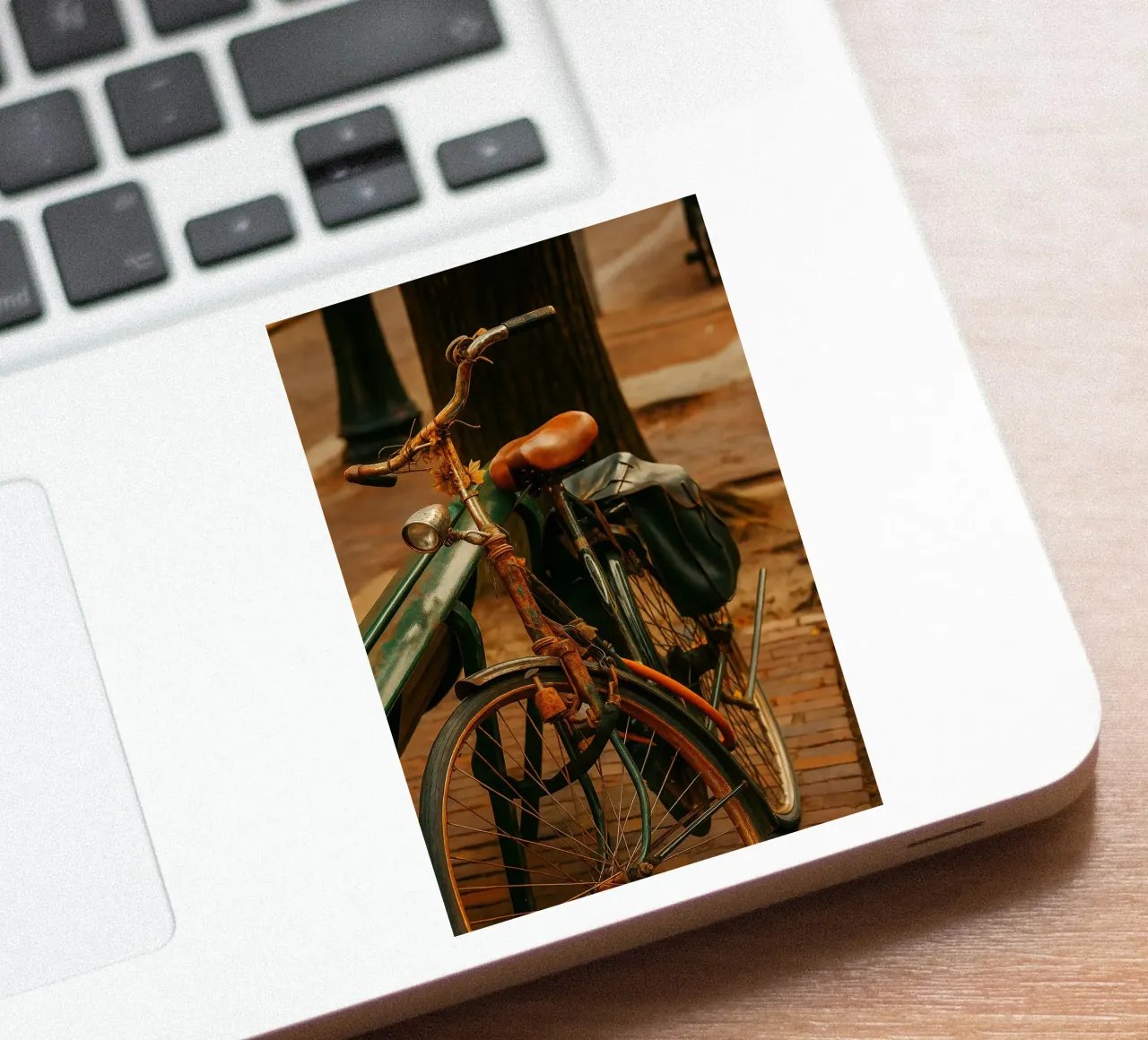 bicyclette ancienne vue photographie autocollant de landtengs
