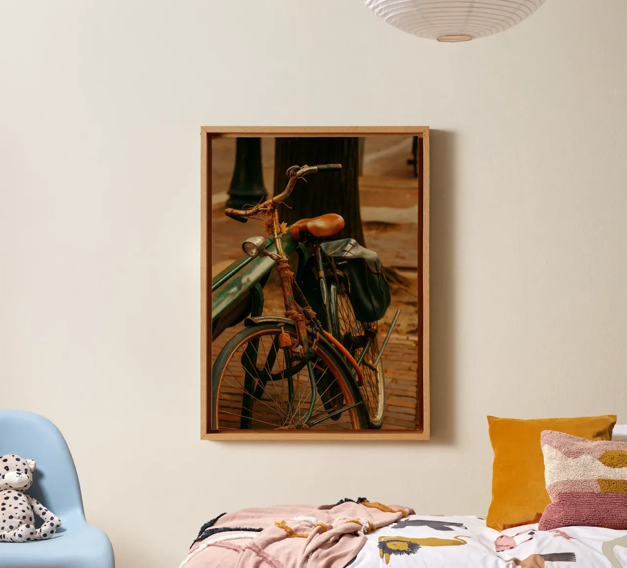 bicyclette ancienne vue photographie toile avec Caisse américaine de landtengs