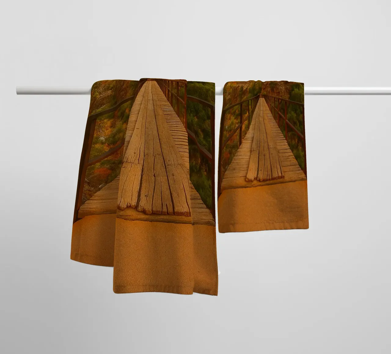 old bridge to the mountain view photography towel by landtengs