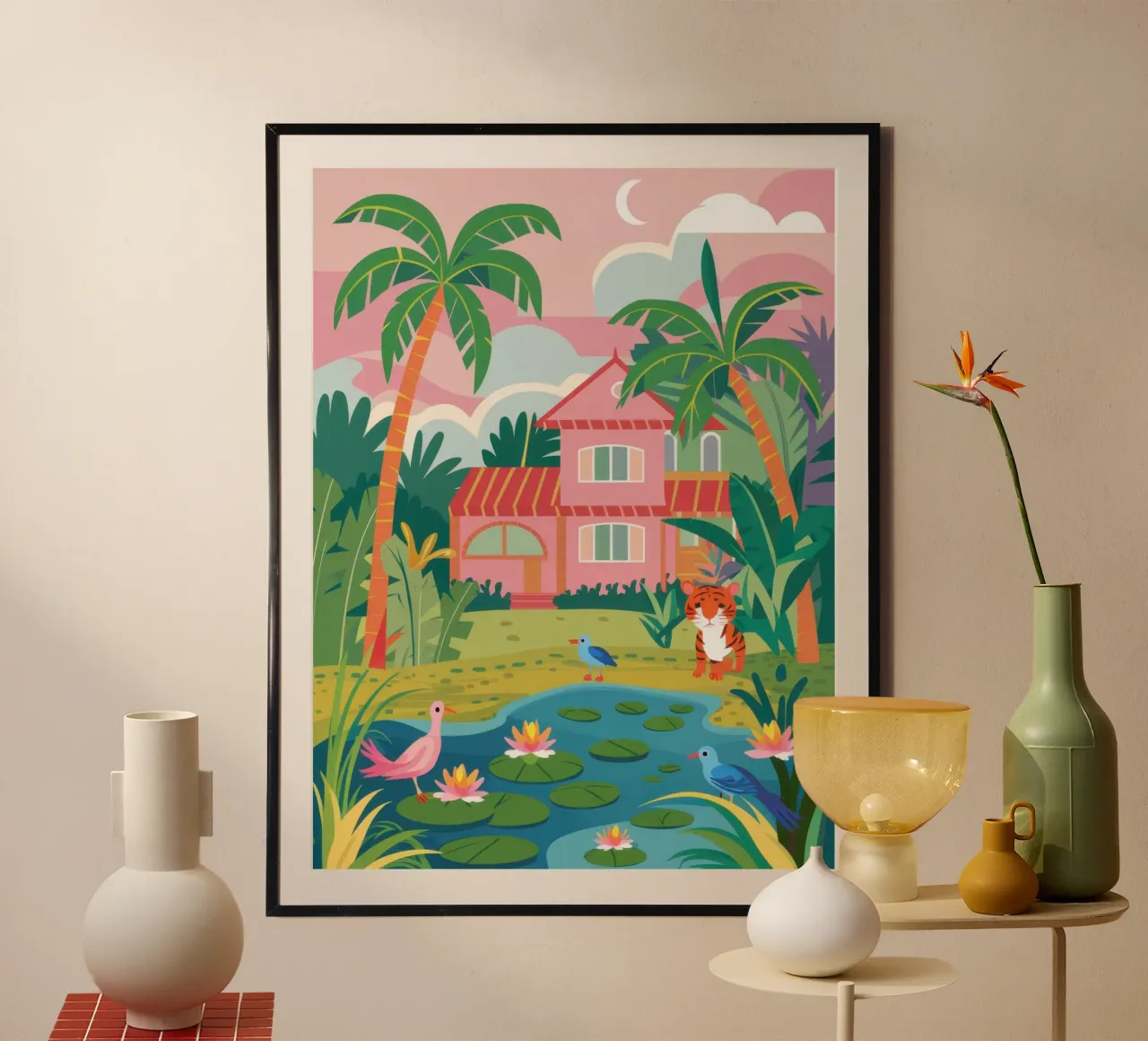 Casa Rosa Paradiso poster da Frame Aura