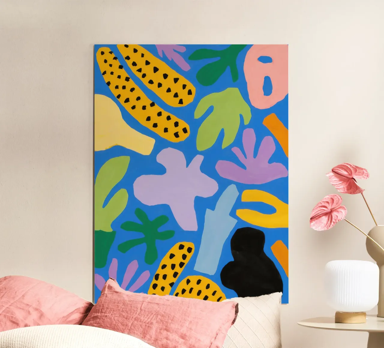 Mais e foglie Astratto poster con telaio in legno da Frame Aura
