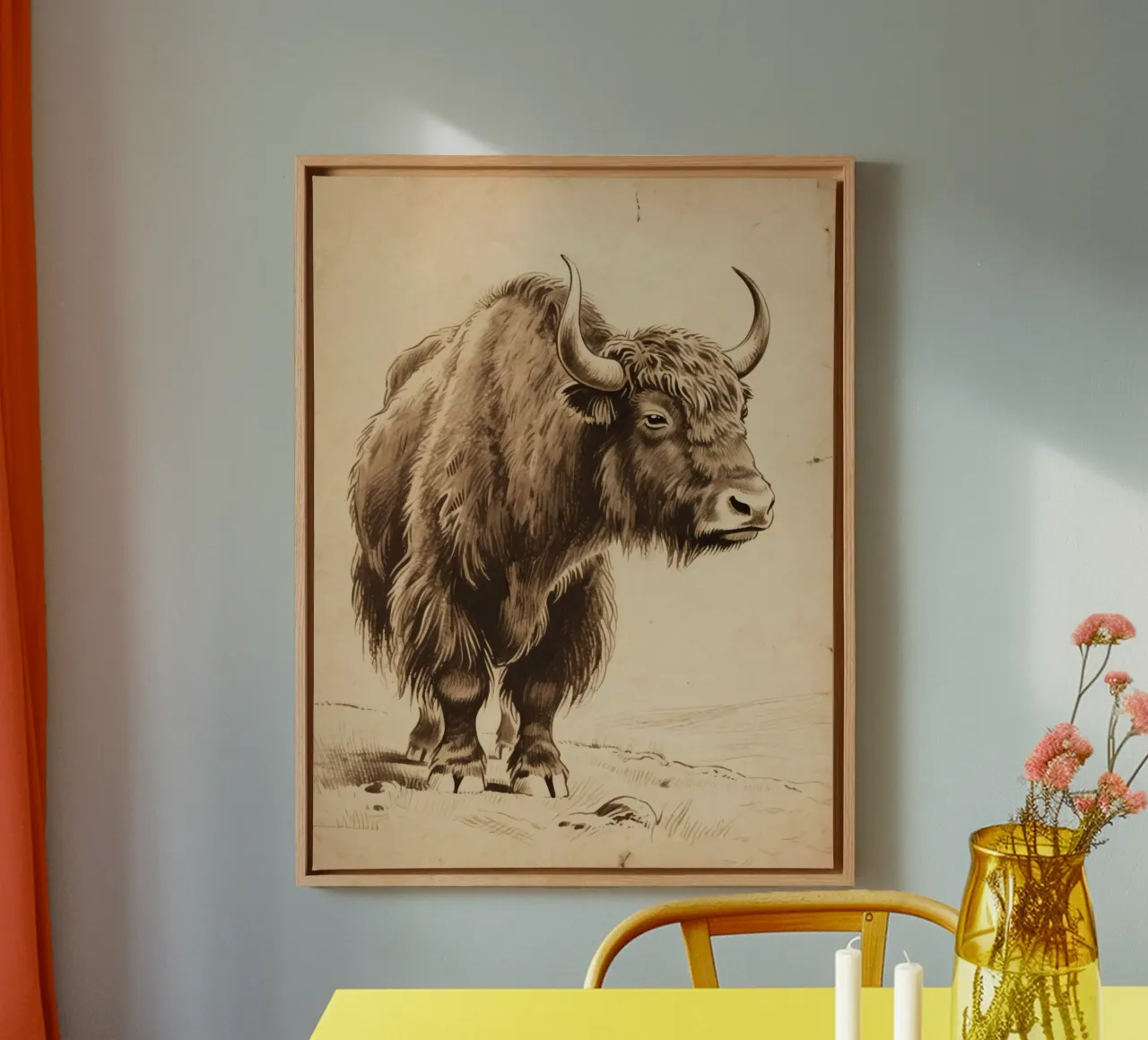 Yak tela con Cornice a cassetta da knowledge
