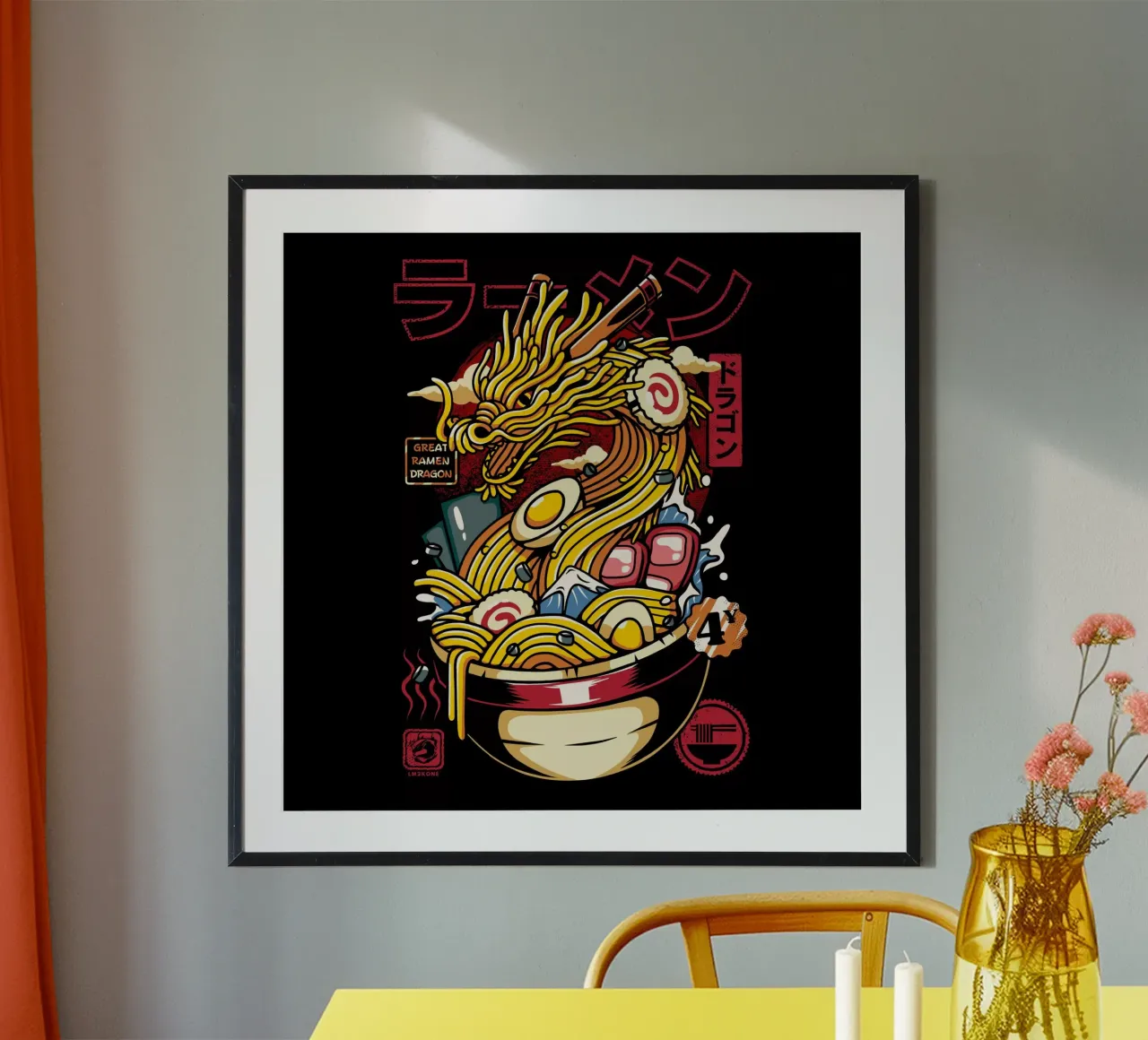 Grande Ramen Dragon giapponese poster da LM2KONE