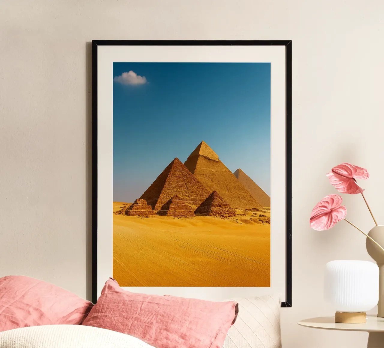 pyramides en Egypte vue photographie poster avec cadre en plastique de landtengs
