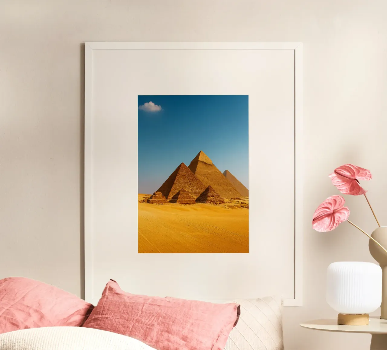 pyramides en Egypte vue photographie poster avec cadre en plastique de landtengs