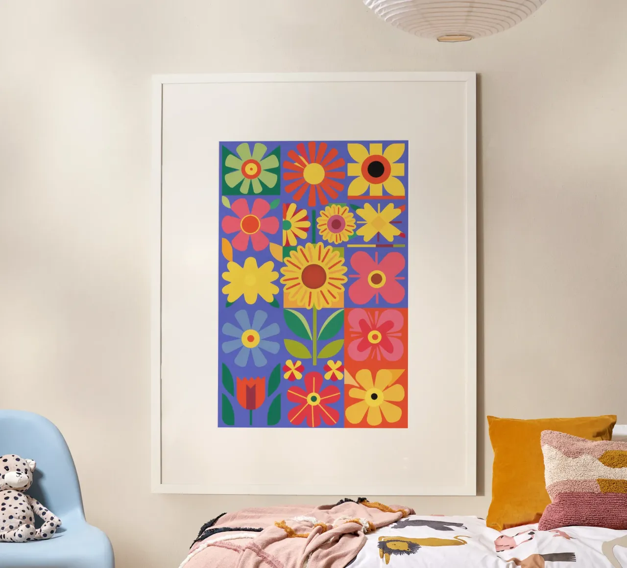 Potenza floreale retrò poster con telaio in alluminio da Frame Aura