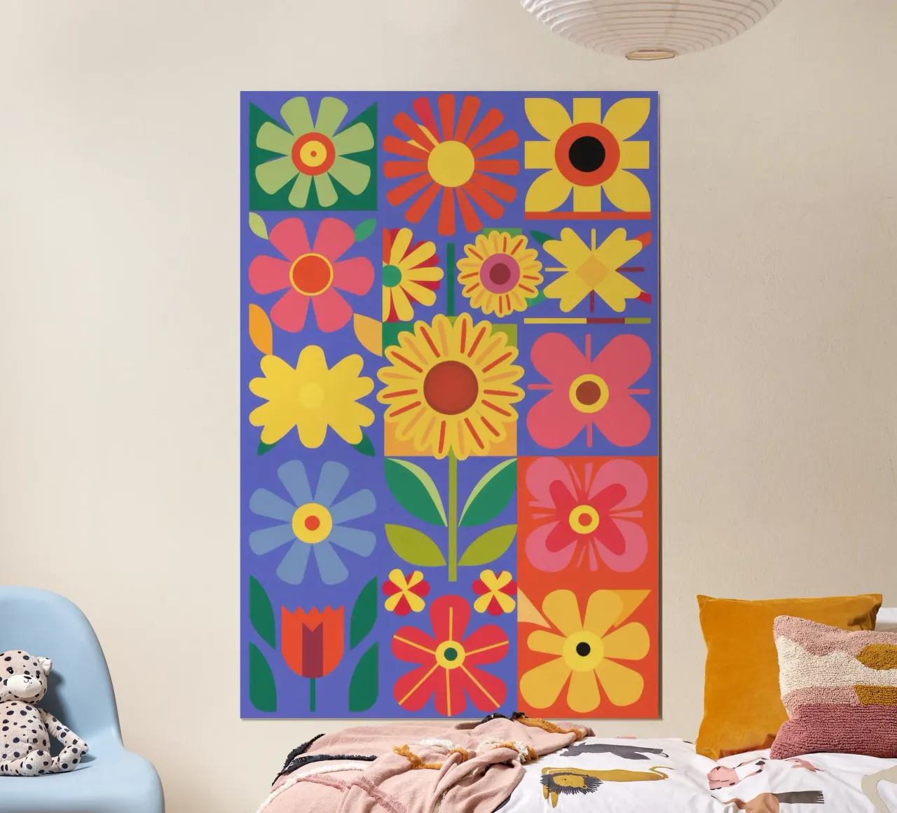 Potenza floreale retrò poster con telaio in alluminio da Frame Aura