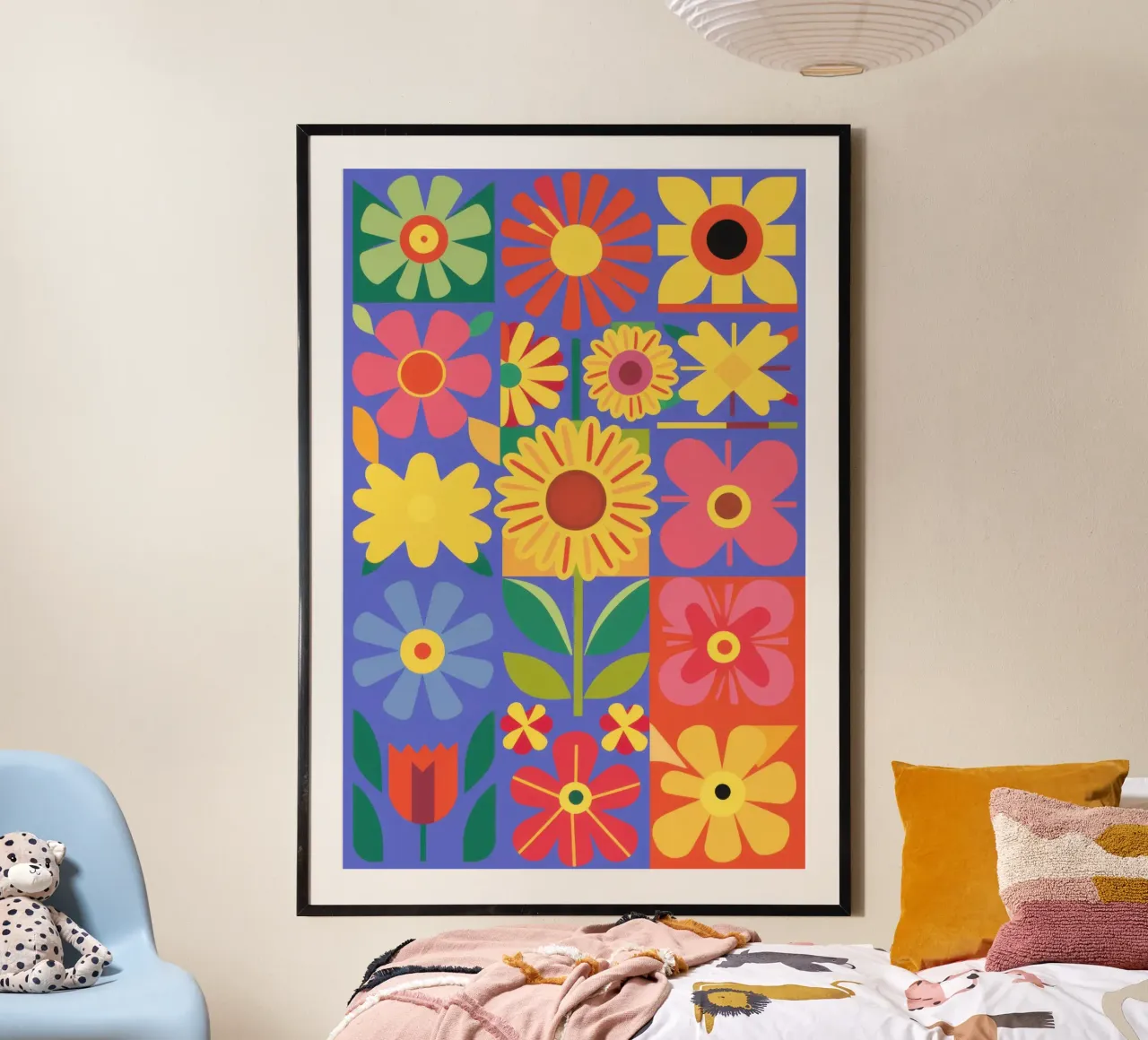 Potenza floreale retrò poster con telaio in alluminio da Frame Aura