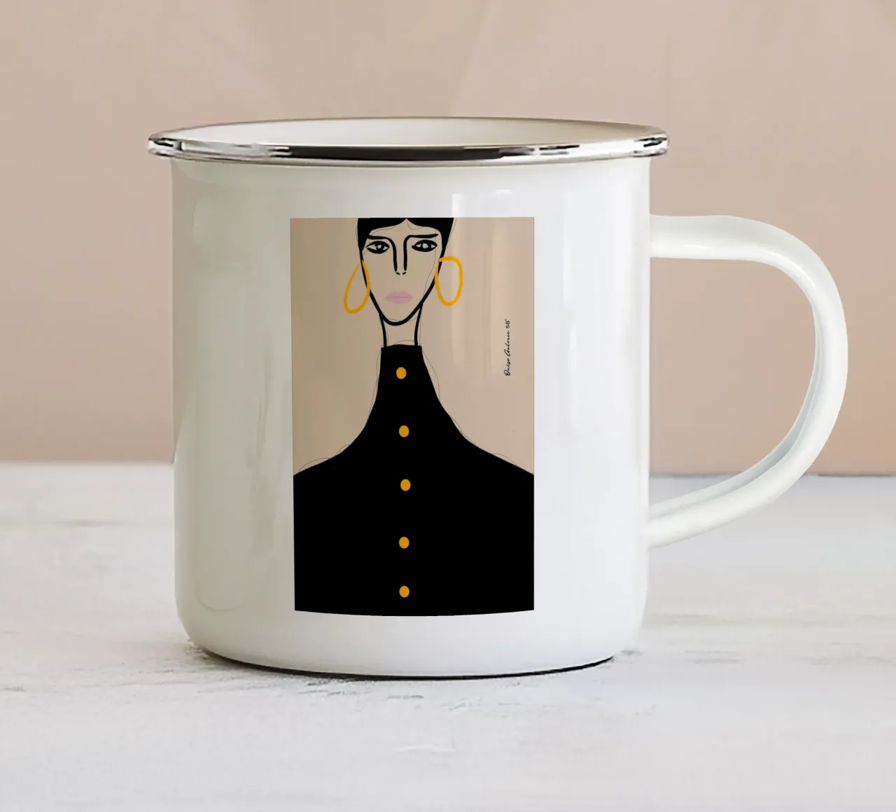 La Parisienne tazza in smalto da Mike Leymi