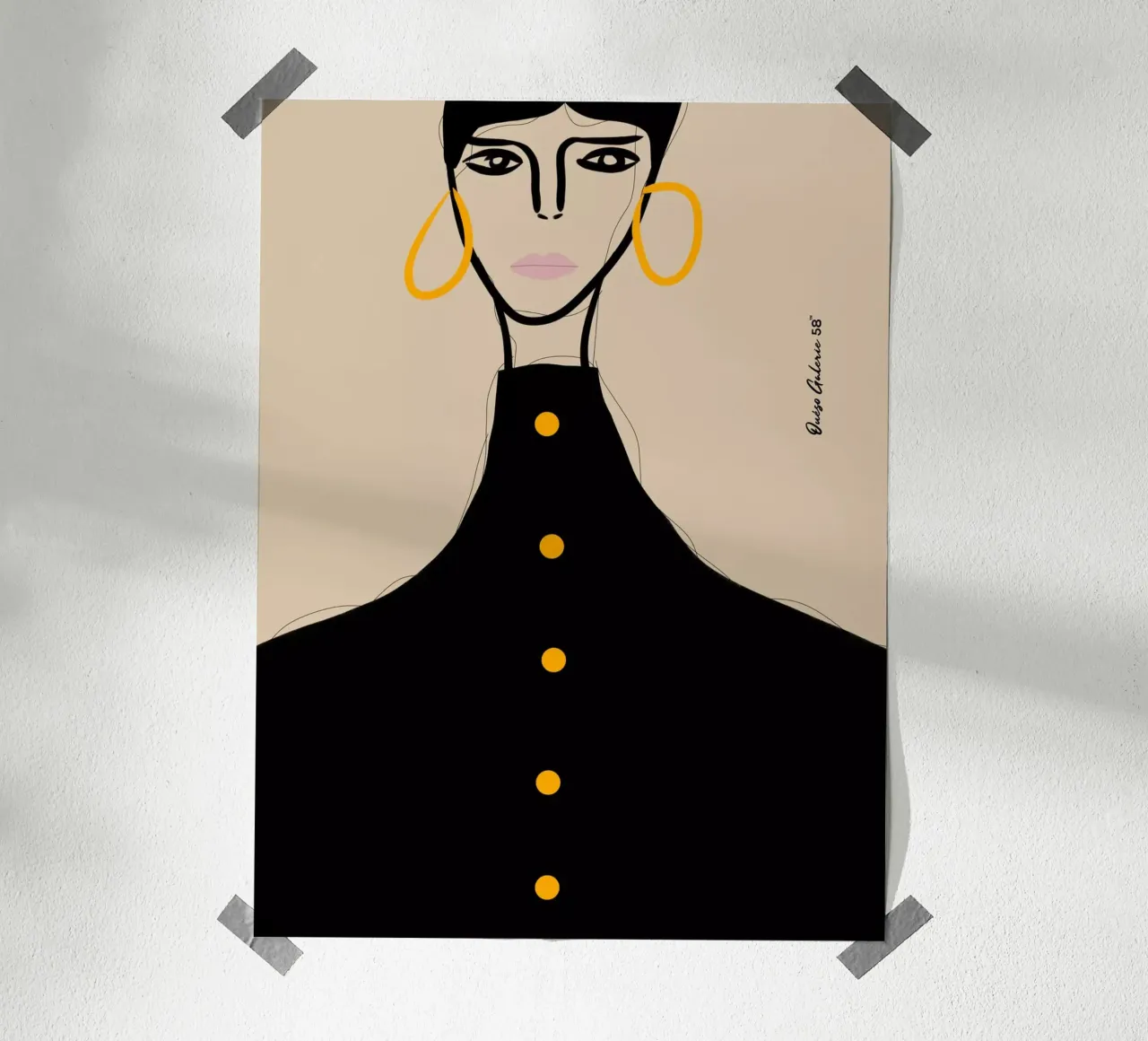 La Parisienne poster con telaio in legno da Mike Leymi