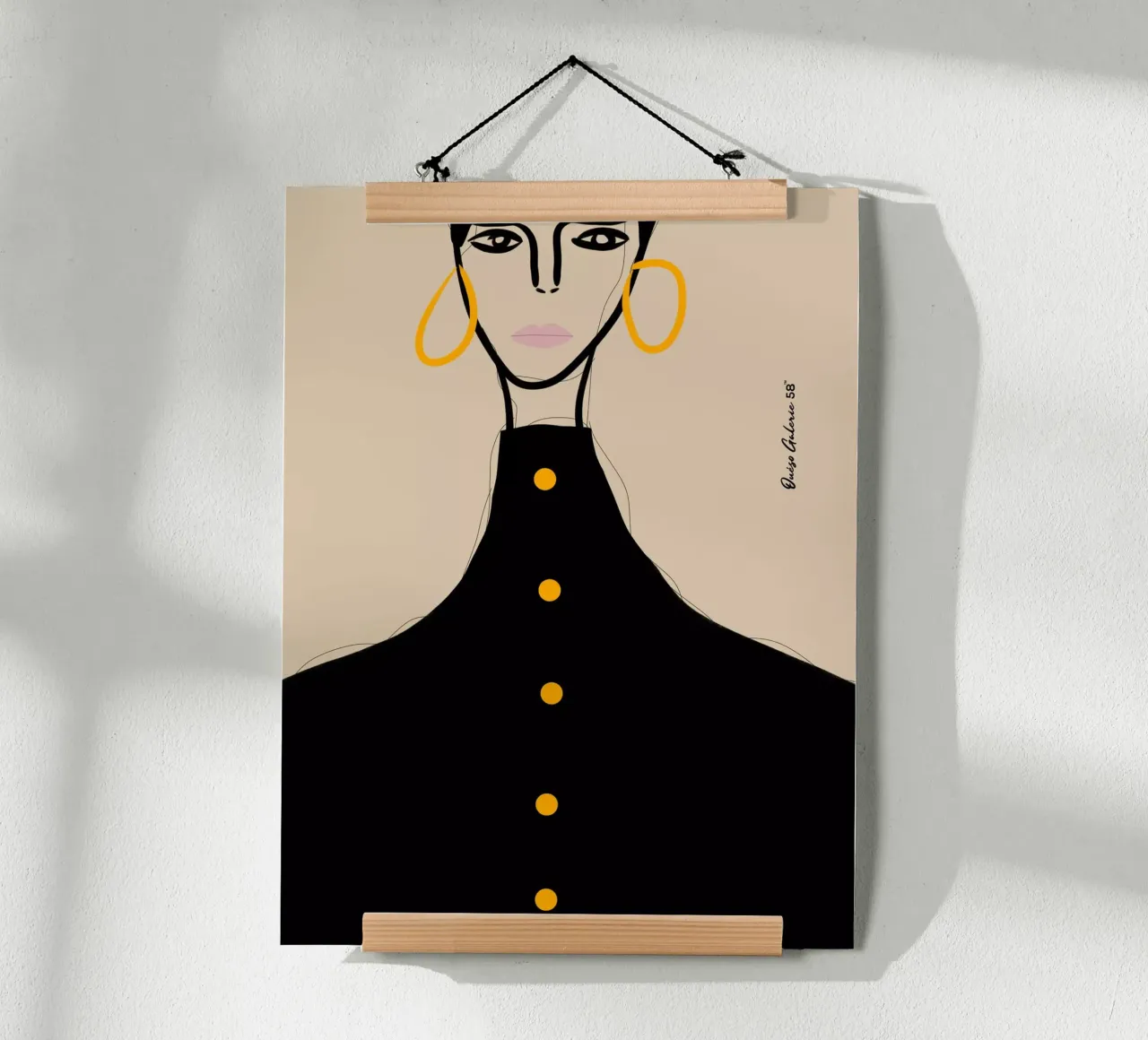 La Parisienne poster con telaio in legno da Mike Leymi