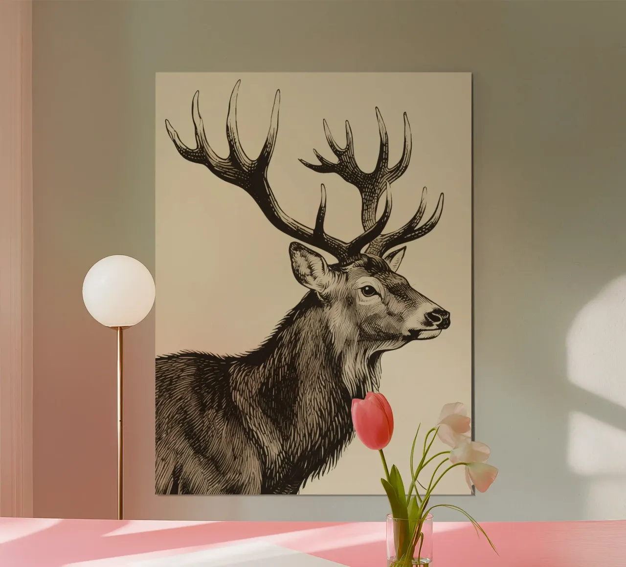 Alce poster con telaio in legno da knowledge