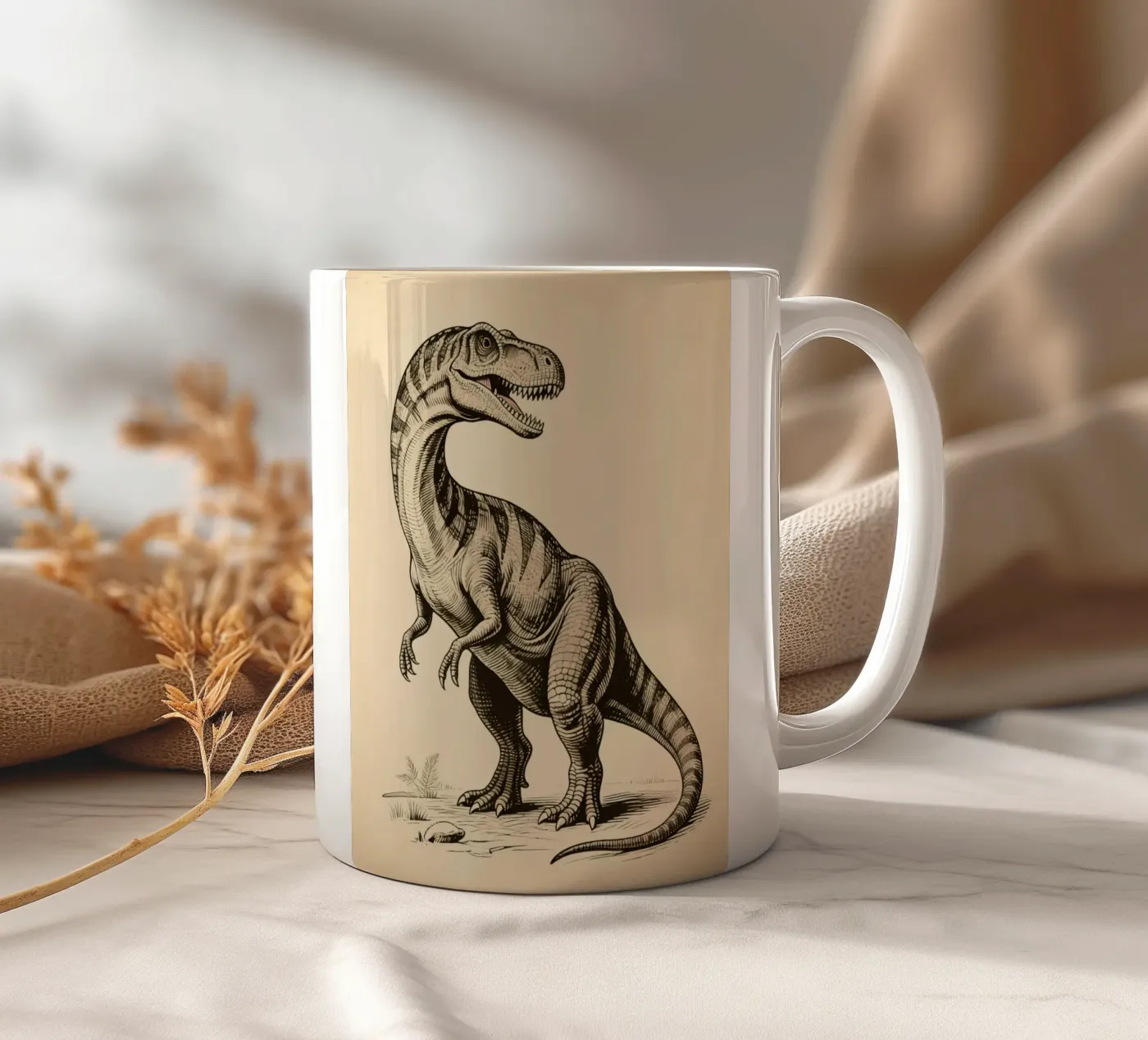 Dinosaur ceramic mug by knowledge