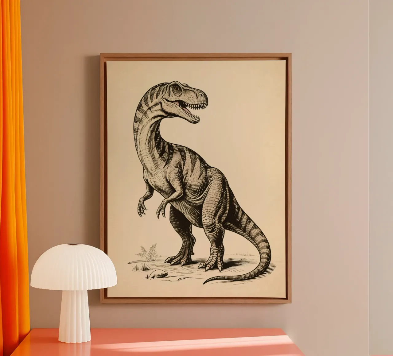 Dinosaurus canvas met Baklijst van knowledge