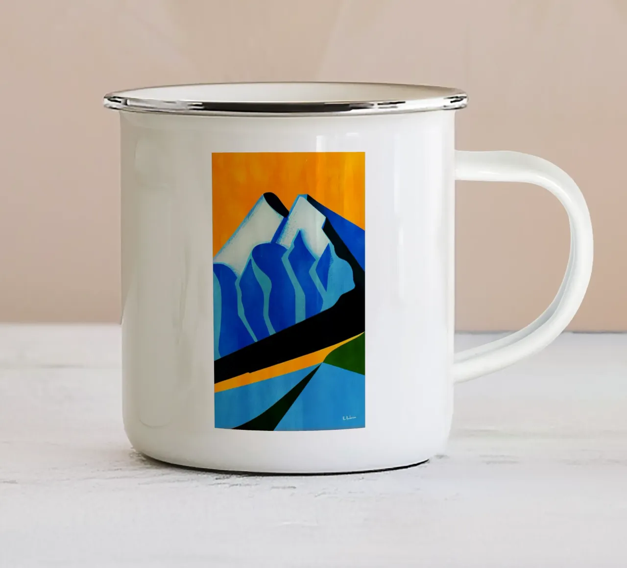 Mont Blanc tazza in smalto da Bo Anderson