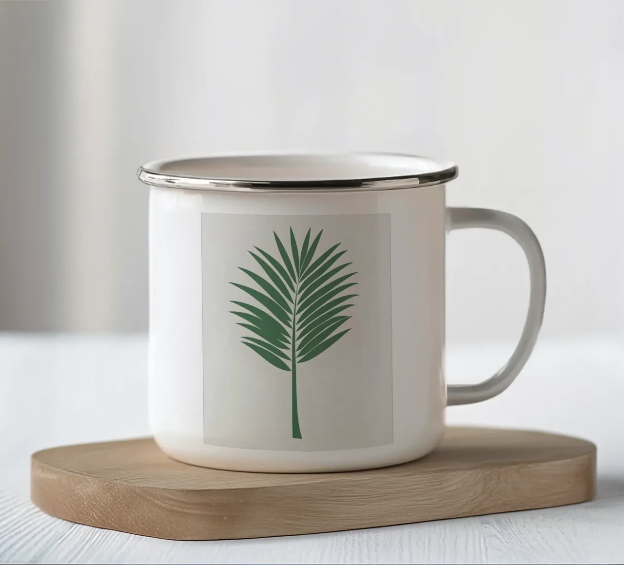 Palm Leaf tazza in smalto da Botanical Gallery