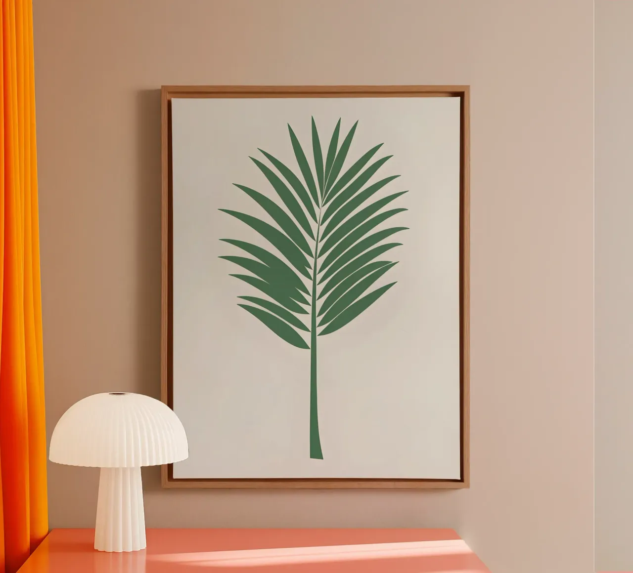 Palm Leaf canvas met Baklijst van The Green Room