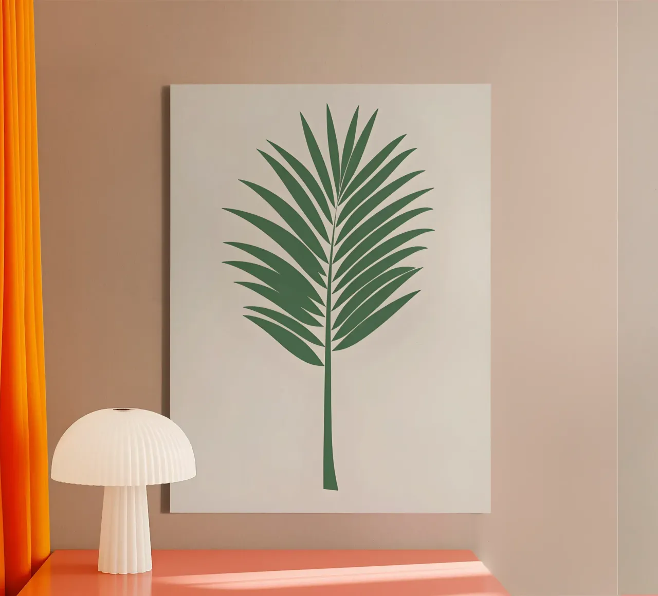 Palm Leaf canvas met Baklijst van The Green Room
