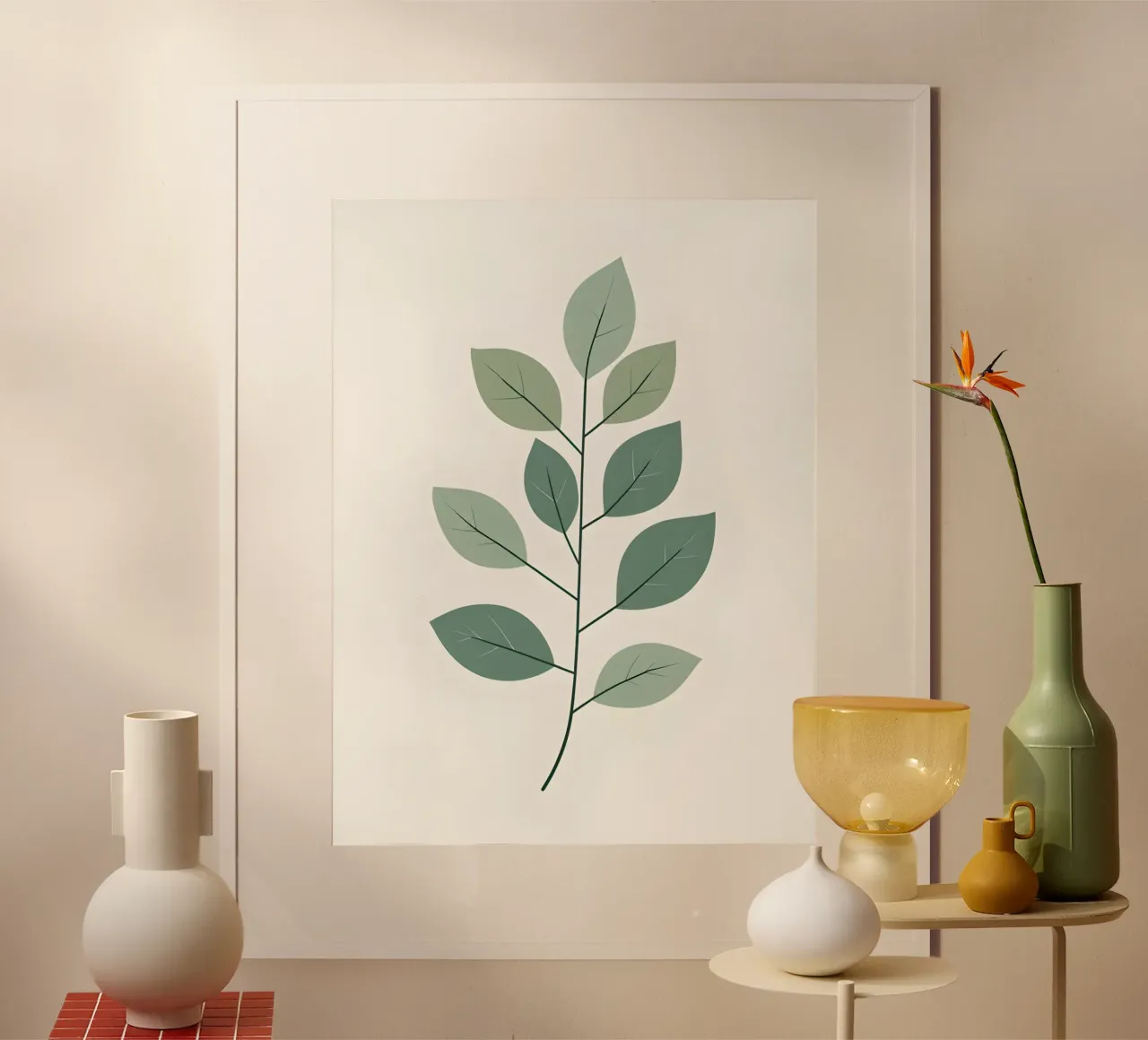 Eucalyptus Branch poster con telaio in plastica da The Green Room