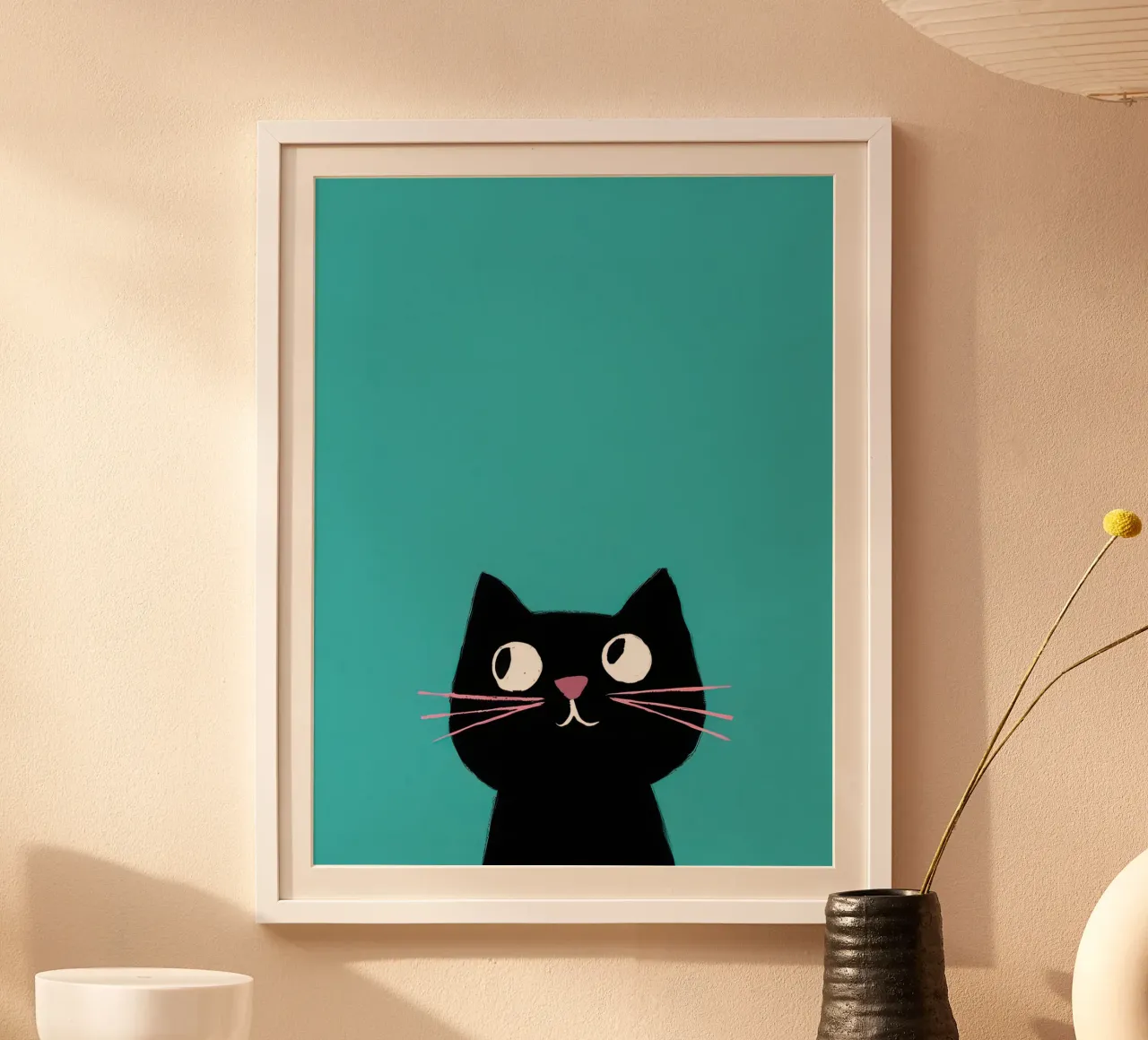Glurende kattenschaduw poster van Frame Aura