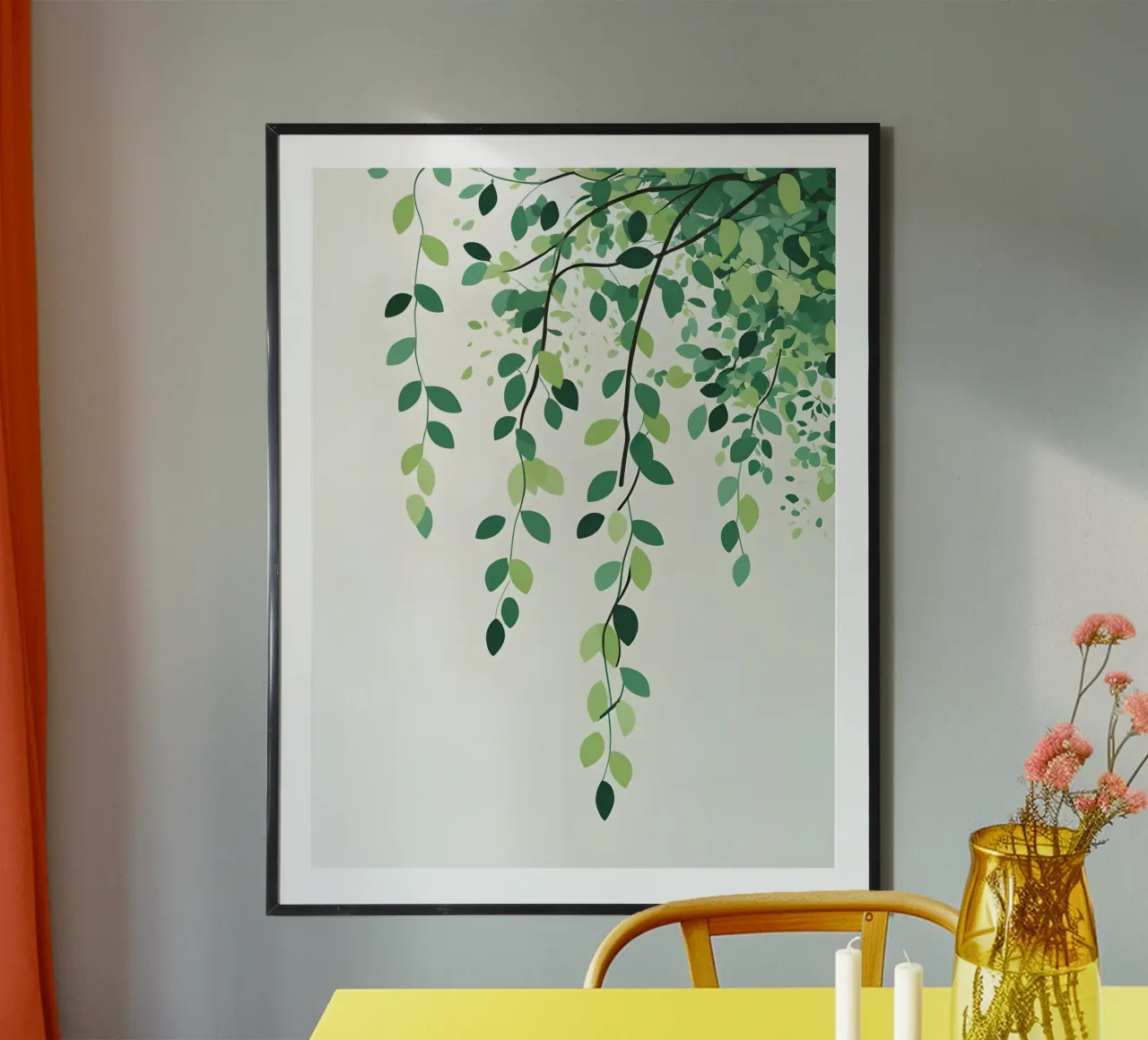 Ramo del Salice poster con telaio in alluminio da The Green Room