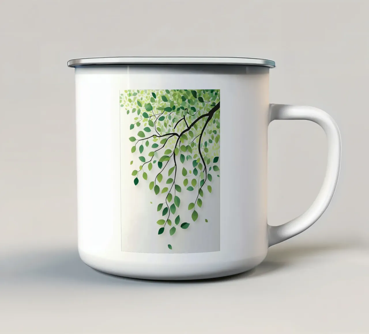 Ramo del Salice tazza in smalto da Botanical Gallery