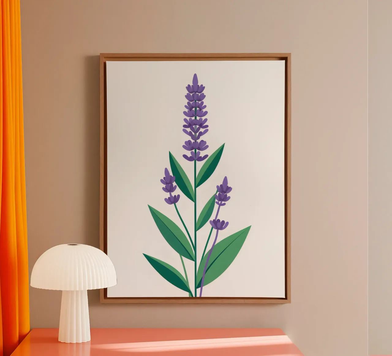 Stelo di lavanda tela con Cornice a cassetta da The Green Room
